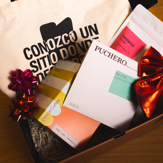 PACK REGALO - ME LO MEREZCO: 2 cafés + chocolate + tote bag
